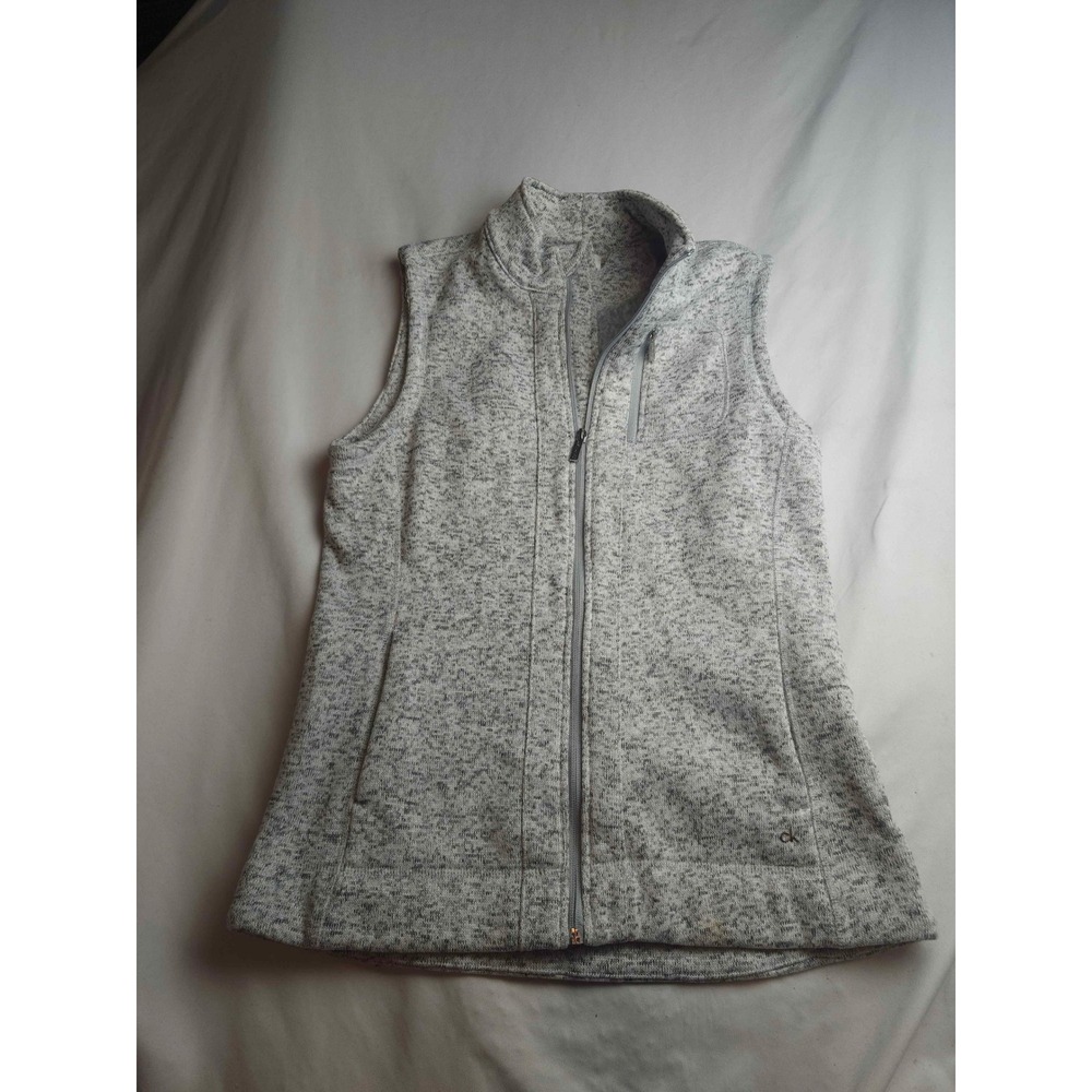 Calvin Klein Performance Womens Gray Marled Full Zip‎ Vest Mock Neck Size M